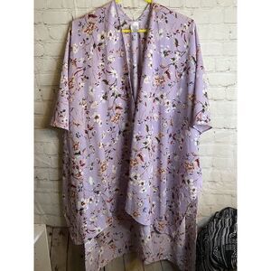 Lavender Flowery Kimono/shawl One Size